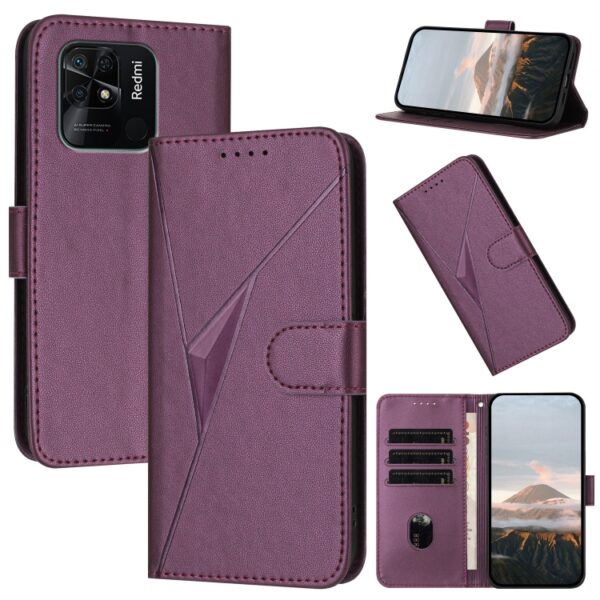 Driehoekpatroon Gespsluiting Leren Telefoonhoesje, For Redmi 10C, For Redmi Note 11 Pro 4G Global, For Redmi Note 10 JE, For Redmi 10, For Redmi Note 10 5G, For Redmi Note 10 Pro, For Redmi Note 10 4G Global, For Redmi 9T