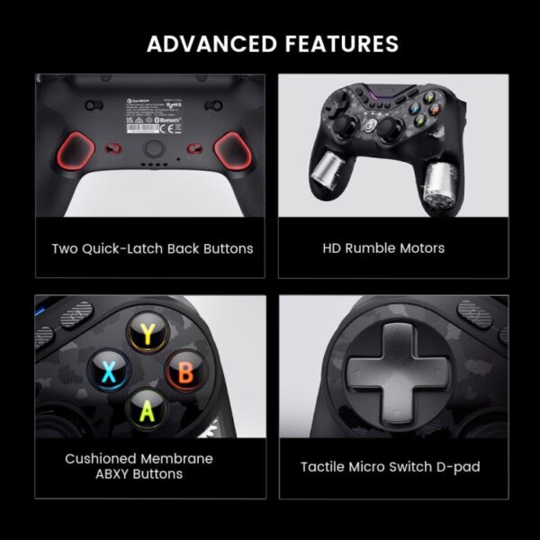 GameSir T3 Pro Nine-Tailed Fox draadloze Bluetooth-gamecontroller - Afbeelding 9