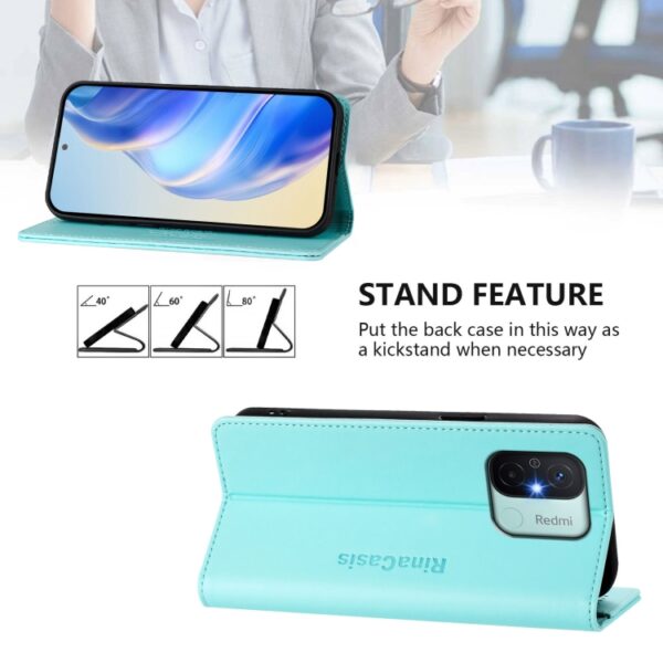RC01 Dubbelgevouwen magnetische zuig RFID leren telefoonhoesje, For Redmi 12C / 11A, For Redmi K60 / K60 Pro, For Redmi Note 12 Explorer, For Redmi K50 Ultra / Xiaomi 12T / 12T Pro, For Redmi Note 11 Pro 5G / 4G / Global... - Afbeelding 4
