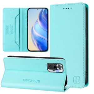 RC01 Dubbelgevouwen magnetische zuig RFID leren telefoonhoesje, For Redmi Note 10 Pro 4G / Note 10 Pro Max, For Redmi K40 / K40 Pro