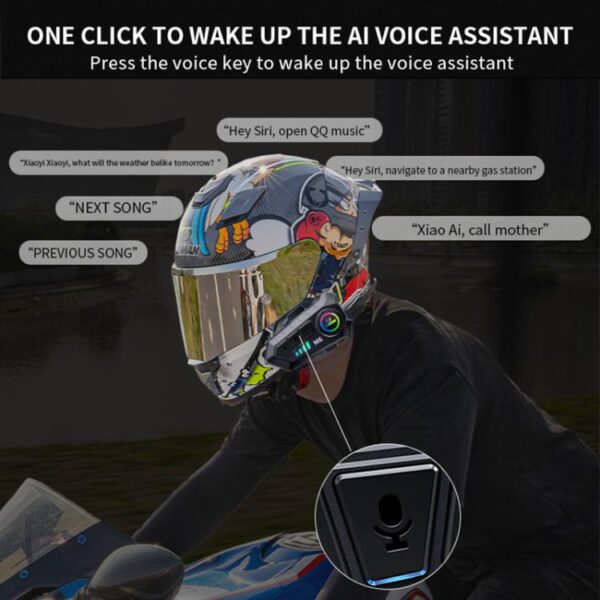 SOMAN Motorcycle Helmet Bluetooth Headset Stereo Voice Microphone, M6-Hard Mic, M6-Soft Mic - Afbeelding 9