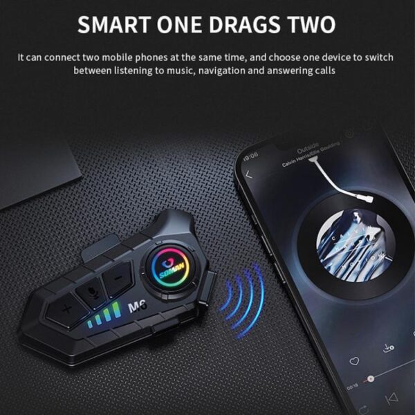 SOMAN Motorcycle Helmet Bluetooth Headset Stereo Voice Microphone, M6-Hard Mic, M6-Soft Mic - Afbeelding 10