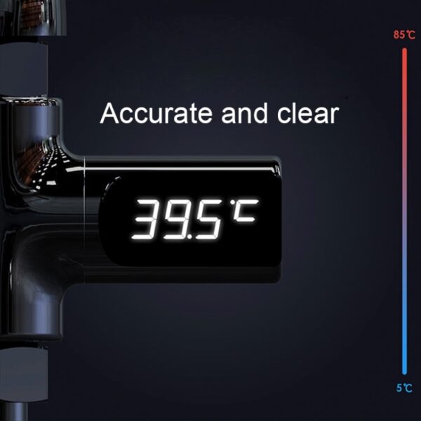 BD-LS-01 Babydouche 360 graden draaibaar LED-display Passieve waterthermometer, Plating, White - Afbeelding 5