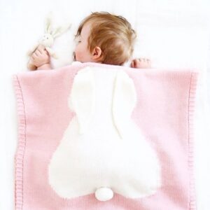 Konijnpatroon stereoscopische oren baby gebreide deken, Rabbit Pattern