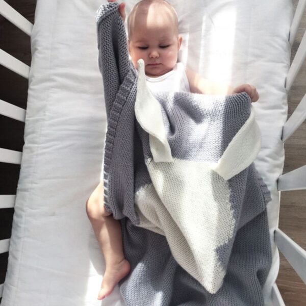 Konijnpatroon stereoscopische oren baby gebreide deken, Rabbit Pattern - Afbeelding 4