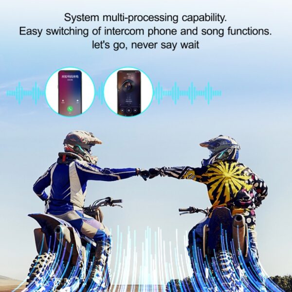 Hysnox HY-02 Bluetooth 5.0 Motorhelm Headset 2000M 6 Rijders Intercom Headset - Afbeelding 4
