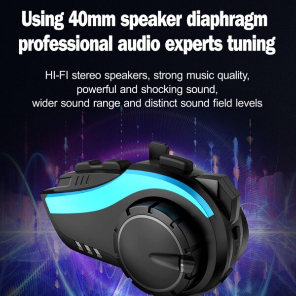 Hysnox HY-02 Bluetooth 5.0 Motorhelm Headset 2000M 6 Rijders Intercom Headset - Afbeelding 5