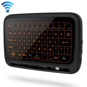 H18 + 2,4 GHz Mini draadloos toetsenbord Volledig touchpad met instelbare achtergrondverlichting in 3 niveaus (zwart)