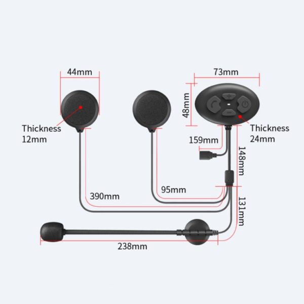 Dier DK12 800m Helm Draadloze Bluetooth-headset 5.0 Waterdichte dubbele motorfiets-oproepheadset met intercomfunctie - Afbeelding 3