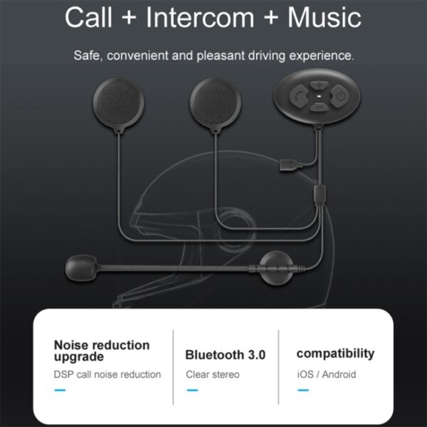 Dier DK12 800m Helm Draadloze Bluetooth-headset 5.0 Waterdichte dubbele motorfiets-oproepheadset met intercomfunctie - Afbeelding 5