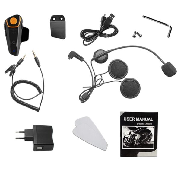 BT-S2 Enkele 2,4 GHz Bluetooth V3.0 Interphone Headsets voor Motorhelm, Automatisch beantwoorden, Ondersteuning FM, Intercom Afstand tot 1000 m - Afbeelding 6