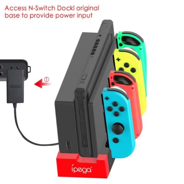 iPega PG-9186 Game Controller Oplader Oplaadstation Stand Stationhouder met indicator voor Nintendo Switch Joy-Con - Afbeelding 8