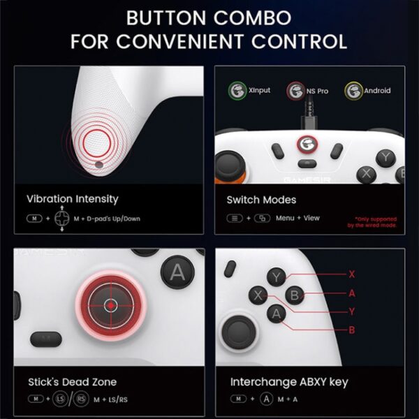 GameSir Nova Lite PC T4N Lite Bluetooth draadloze gamepad-gamecontroller voor Nintendo Switch, Nova Lite Dark Purple, Nova Lite White - Afbeelding 8