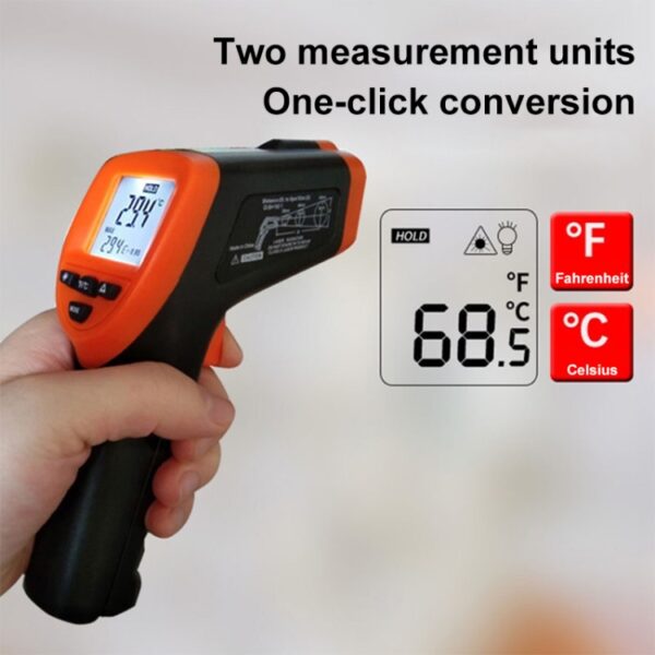 DT -8380 infraroodthermometer, temperatuurbereik: -50 -550 graden Celsius, afstandsbereik: 35 cm - Afbeelding 6