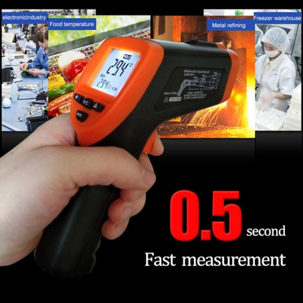 DT -8380 infraroodthermometer, temperatuurbereik: -50 -550 graden Celsius, afstandsbereik: 35 cm - Afbeelding 8