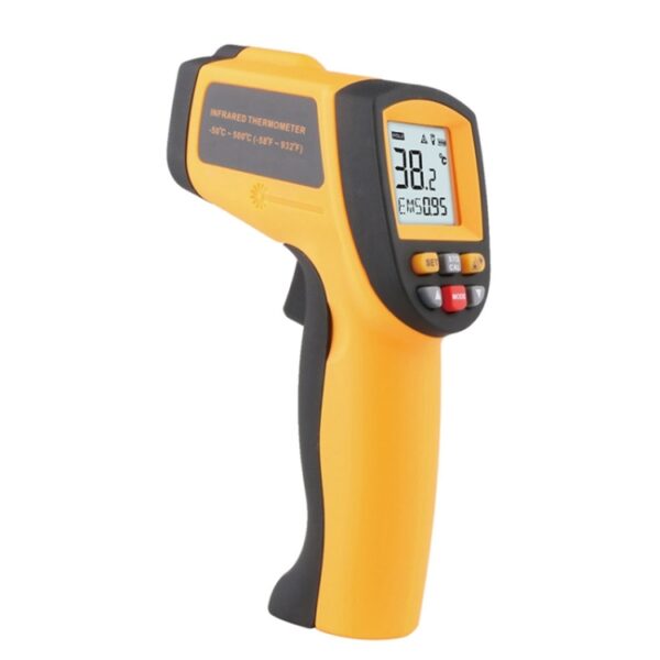 Infraroodthermometer, temperatuurbereik: -50 - 900 graden Celsius (geel)