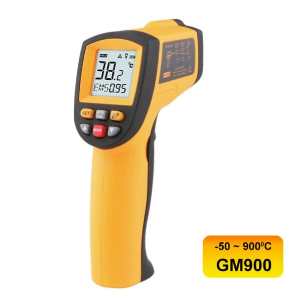 Infraroodthermometer, temperatuurbereik: -50 - 900 graden Celsius (geel) - Afbeelding 10