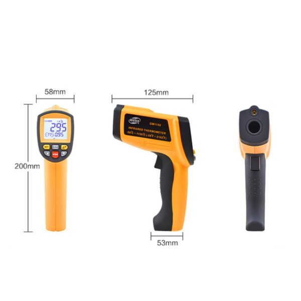 Infraroodthermometer, temperatuurbereik: -18 - 1150 graden Celsius (oranje) - Afbeelding 2