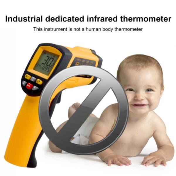 Infraroodthermometer, temperatuurbereik: -18 - 1150 graden Celsius (oranje) - Afbeelding 6