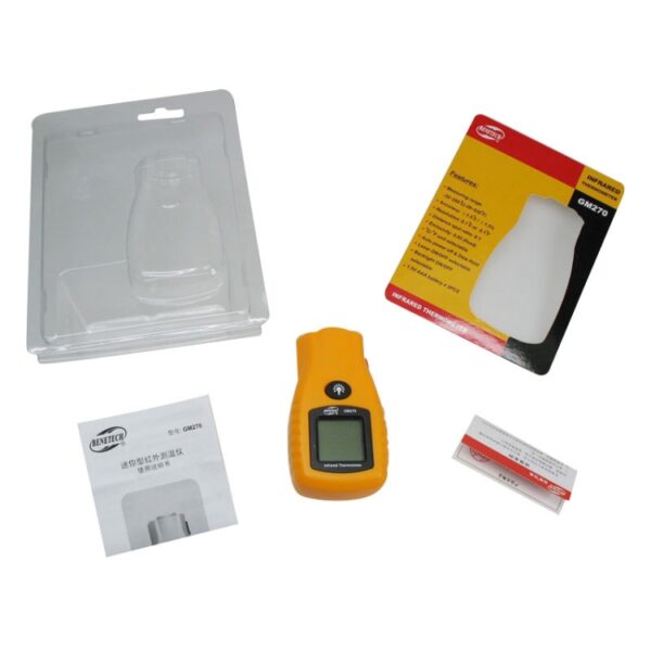 BENETECH digitale mini-infraroodthermometer, temperatuurbereik: -32-280 graden (GM270) (geel) - Afbeelding 5