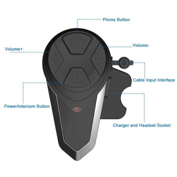 BT-S3 Motorhelm Draadloze Bluetooth Oortelefoon Waterdichte Handsfree Interphone Walkie Talkie met FM-radio - Afbeelding 6