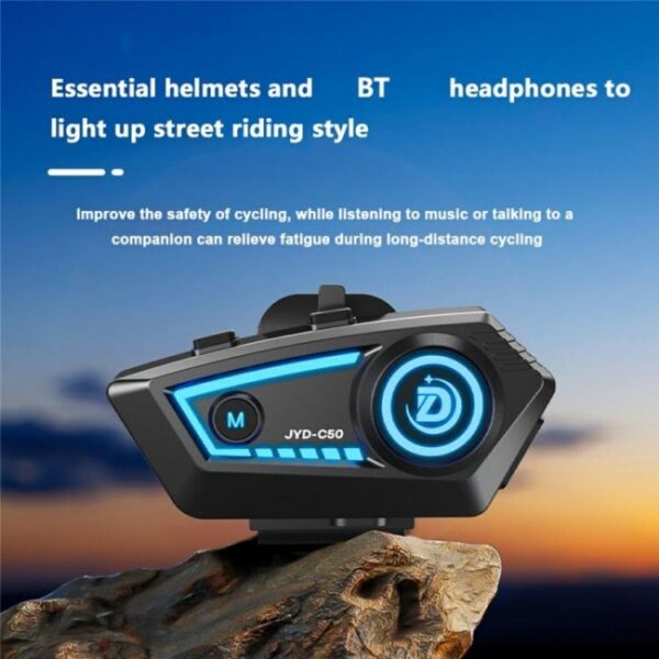 JYD-C50 Rhythm Light Motorhelm Draadloze Bluetooth Muziek Headset - Afbeelding 3