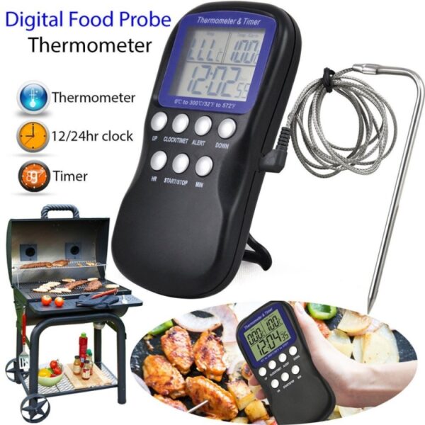 2 STUKS Digitale Voedselsonde Oven Elektronische Thermometer Timer Temperatuursensor - Afbeelding 6