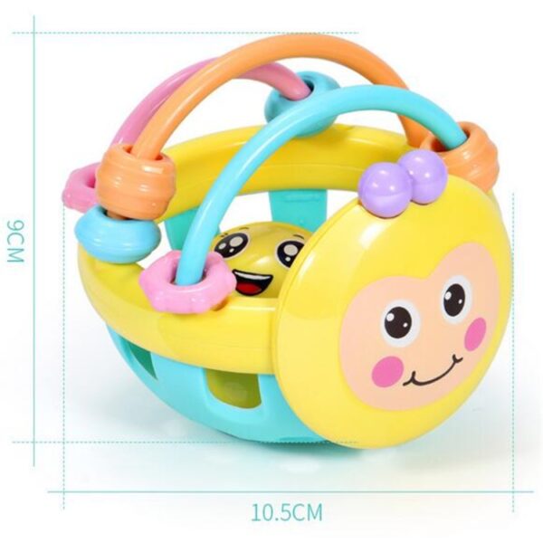 Zachte rubberen cartoon Bee Hand kloppen rammelaar halter vroeg educatief speelgoed voor Kid Hand Bell baby speelgoed, Bee Dumbbell - Afbeelding 3