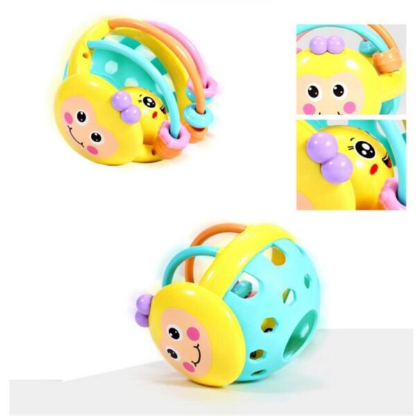 Zachte rubberen cartoon Bee Hand kloppen rammelaar halter vroeg educatief speelgoed voor Kid Hand Bell baby speelgoed, Bee Dumbbell - Afbeelding 5