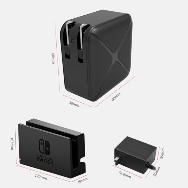 Multifunctionele projectie- en oplaadadapterbasis Ondersteuning Android/PC/Lite voor schakelaar, Black+US Plug, Black+EU Plug, Black+UK Plug - Afbeelding 4