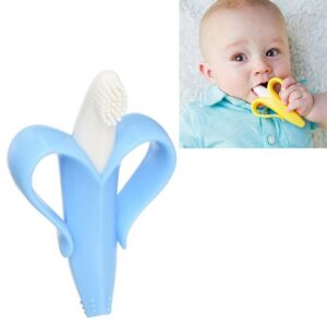 3PCS pasgeboren baby banaan siliconen bijtring, Blue, Pink, Yellow