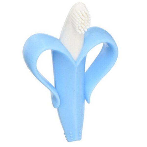 3PCS pasgeboren baby banaan siliconen bijtring, Blue, Pink, Yellow - Afbeelding 2