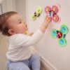 3 In 1 Vingertop Spinner Baby Rammelaar Driekleurige Insect Sucker Draai en draai Leuk babybadspeelgoed