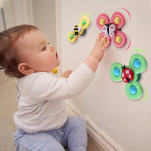 3 In 1 Vingertop Spinner Baby Rammelaar Driekleurige Insect Sucker Draai en draai Leuk babybadspeelgoed