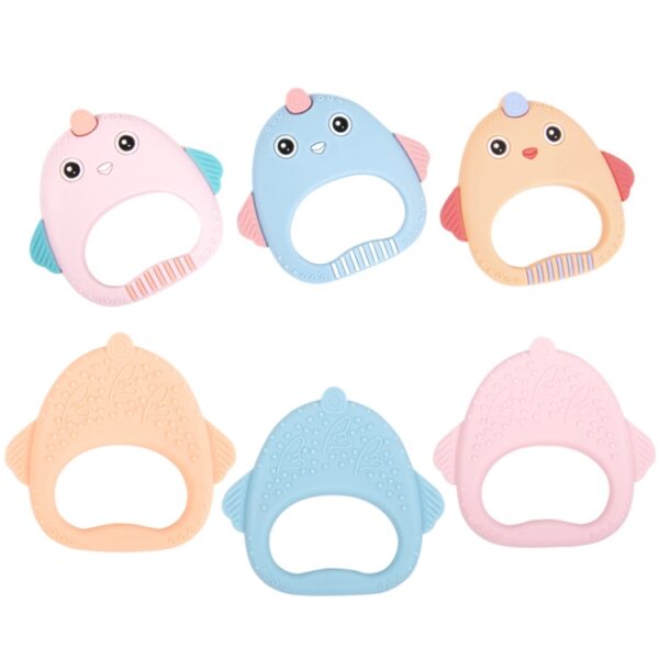 MJYJ019 2 STUKS Siliconen Baby Bijtring Kinderen Molaire Stok Speelgoed, Pink, Blue, Orange, Small Fish-Blue, Small Fish-Pink, Small Fish-Green, Fox-Blue, Fox-Pink, Fox-Green, Monkey-Pink, Monkey-Orange, Monkey-Coffee, Kitten-Coffee, Kitten-Blue... - Afbeelding 10