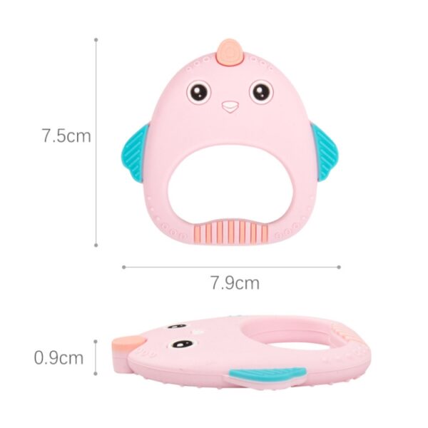 MJYJ019 2 STUKS Siliconen Baby Bijtring Kinderen Molaire Stok Speelgoed, Pink, Blue, Orange, Small Fish-Blue, Small Fish-Pink, Small Fish-Green, Fox-Blue, Fox-Pink, Fox-Green, Monkey-Pink, Monkey-Orange, Monkey-Coffee, Kitten-Coffee, Kitten-Blue... - Afbeelding 3