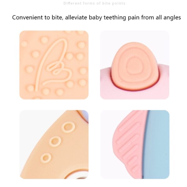 MJYJ019 2 STUKS Siliconen Baby Bijtring Kinderen Molaire Stok Speelgoed, Pink, Blue, Orange, Small Fish-Blue, Small Fish-Pink, Small Fish-Green, Fox-Blue, Fox-Pink, Fox-Green, Monkey-Pink, Monkey-Orange, Monkey-Coffee, Kitten-Coffee, Kitten-Blue... - Afbeelding 4