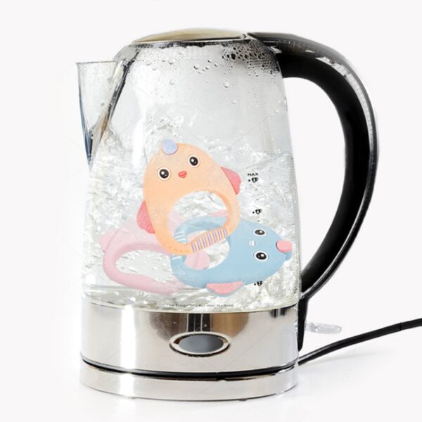 MJYJ019 2 STUKS Siliconen Baby Bijtring Kinderen Molaire Stok Speelgoed, Pink, Blue, Orange, Small Fish-Blue, Small Fish-Pink, Small Fish-Green, Fox-Blue, Fox-Pink, Fox-Green, Monkey-Pink, Monkey-Orange, Monkey-Coffee, Kitten-Coffee, Kitten-Blue... - Afbeelding 6
