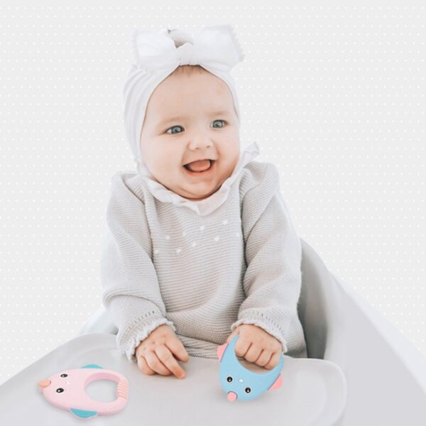 MJYJ019 2 STUKS Siliconen Baby Bijtring Kinderen Molaire Stok Speelgoed, Pink, Blue, Orange, Small Fish-Blue, Small Fish-Pink, Small Fish-Green, Fox-Blue, Fox-Pink, Fox-Green, Monkey-Pink, Monkey-Orange, Monkey-Coffee, Kitten-Coffee, Kitten-Blue... - Afbeelding 7