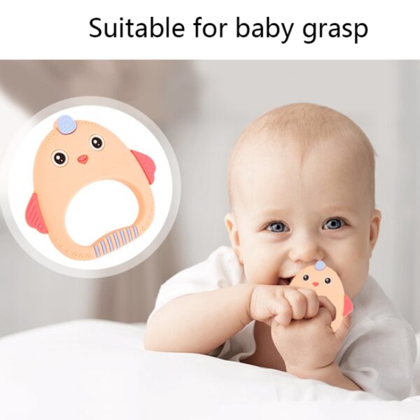 MJYJ019 2 STUKS Siliconen Baby Bijtring Kinderen Molaire Stok Speelgoed, Pink, Blue, Orange, Small Fish-Blue, Small Fish-Pink, Small Fish-Green, Fox-Blue, Fox-Pink, Fox-Green, Monkey-Pink, Monkey-Orange, Monkey-Coffee, Kitten-Coffee, Kitten-Blue... - Afbeelding 8