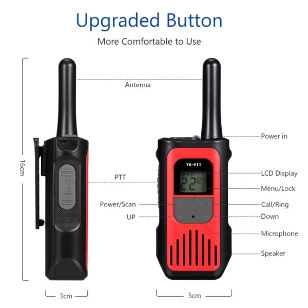 1 paar YG-811 0.5W kinderen Handheld draadloze walkie-talkie willekeurige kleur levering - Afbeelding 6