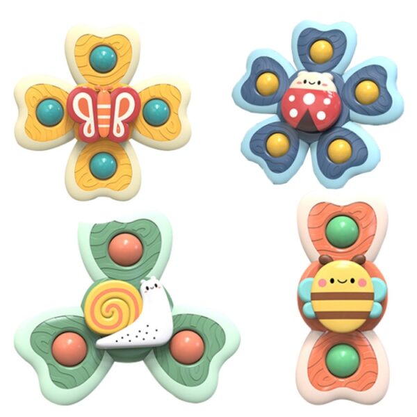 A6 Baby Sucker Roterend Speelgoed Leuk Vingertop Tol Zwemwaterspeelgoed, 4 in 1 - Afbeelding 2