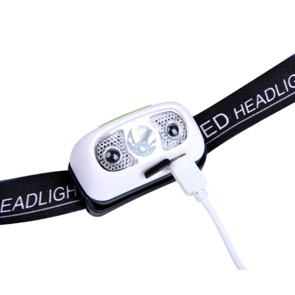 Smart Sensor Outdoor USB-koplamp LED Draagbare Sterke Nachtverlichting, Black 3W 100LM, White 3W 100LM, Orange 3W 100LM, Black 5W 140LM, White 5W 140LM, Orange 5W 140LM - Afbeelding 4