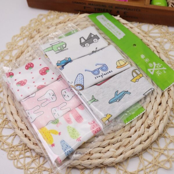10 STKS Baby Katoen Speeksel Zakdoek Cartoon Kleine Vierkante Gezicht Handdoek Kleur Willekeurige Levering, Cartoon Face Towel - Afbeelding 5