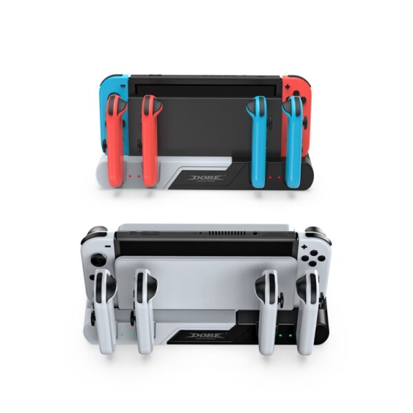 DOBE TNS-0122 4-in-1 gamepad-oplaadstation voor Switch OLED, TNS-0122 Red Black, TNS-0122 White Black - Afbeelding 2