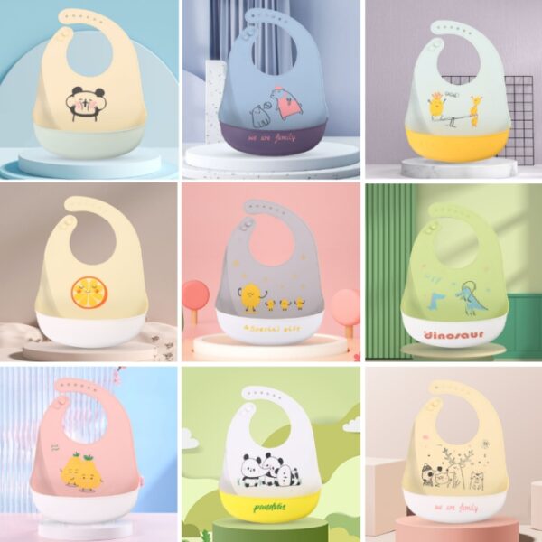 Baby Oil Spray waterdichte siliconen slabbetje ultradunne speekselhanddoek, patroon:, Funny Panda, Bear Baby, Lemon Game, Orange, Lemon Singer, Dinosaurs Athlete, Pear Brothers, Baby Panda, Animal House, Rabbit BATT2, Lion Dot 2, Rabbit Glasses 2... - Afbeelding 5