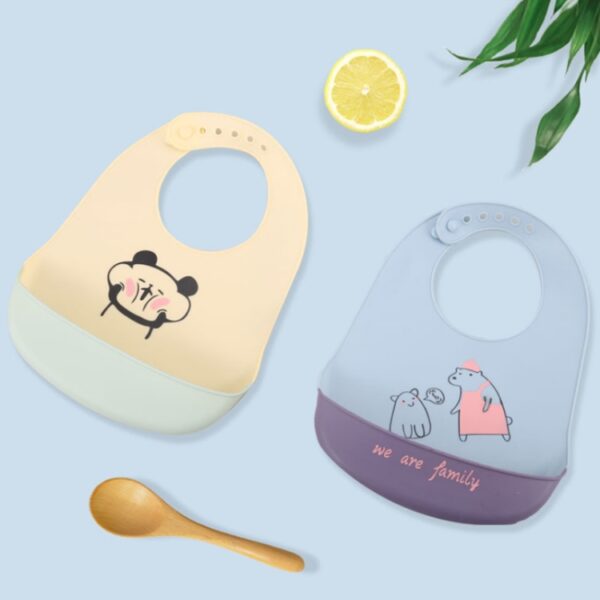 Baby Oil Spray waterdichte siliconen slabbetje ultradunne speekselhanddoek, patroon:, Funny Panda, Bear Baby, Lemon Game, Orange, Lemon Singer, Dinosaurs Athlete, Pear Brothers, Baby Panda, Animal House, Rabbit BATT2, Lion Dot 2, Rabbit Glasses 2... - Afbeelding 3