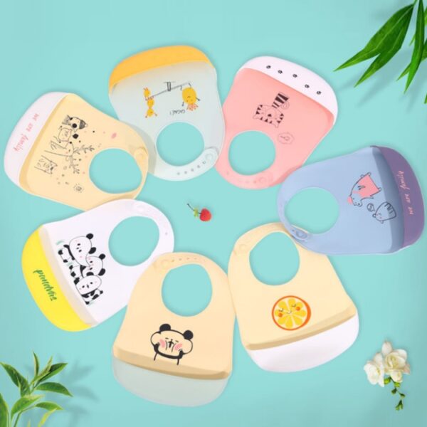 Baby Oil Spray waterdichte siliconen slabbetje ultradunne speekselhanddoek, patroon:, Funny Panda, Bear Baby, Lemon Game, Orange, Lemon Singer, Dinosaurs Athlete, Pear Brothers, Baby Panda, Animal House, Rabbit BATT2, Lion Dot 2, Rabbit Glasses 2... - Afbeelding 4