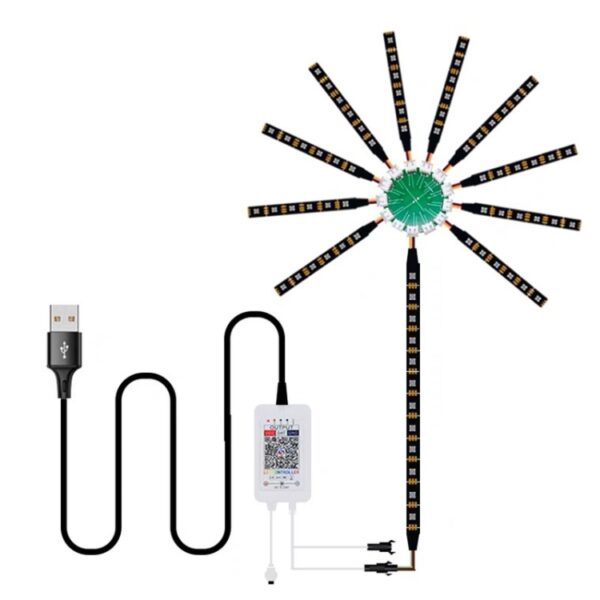 KD0062 USB 24 Key Bluetooth Vuurwerk Lantaarn LED Muziek Decoratie Licht, 117LED - Afbeelding 2