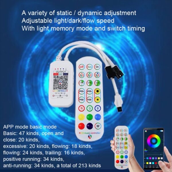 KD0062 USB 24 Key Bluetooth Vuurwerk Lantaarn LED Muziek Decoratie Licht, 117LED - Afbeelding 4
